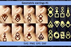 12 Geometric earrings svg Leather earrings Necklace example image 1 12 Geometric Earring/Necklace cutting templates - vector digital files to use for your crafting projects, etc. Wood Earrings, Circle Earrings, Diy Earrings, Leather Earrings, Diy Bracelets Easy, Laser Cut Leather, Types Of Earrings, Silhouette Projects, Silhouette Cameo