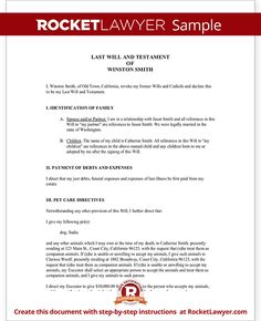 printable sample last will and testament template form real estate