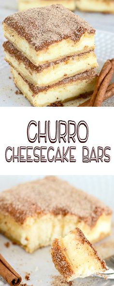 The crunchy cinnamon of churros combined with the creamy tanginess of cheesecake. Churro cheesecake bars are sure to become a favorite treat! An easy and delectable dessert recipe! #churrocheesecakebars #churrocheesecake #churro #cheesecakebars #creationsbykara #cinnamondessert