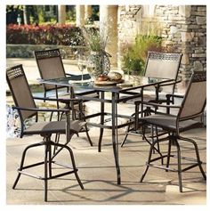 Sunjoy Seabrook 5 Piece Patio High Dining Set Sets Patios Courtyard Creations Valencia Hi Dining Set