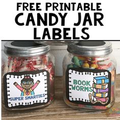 Labels for candy jars template