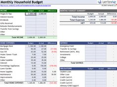 excel budget template