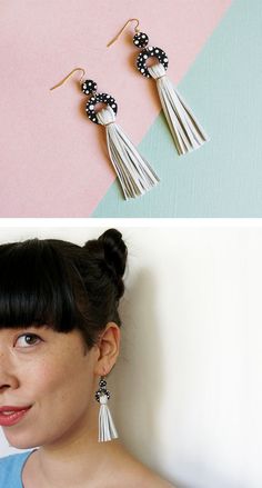 Extra-Large LONG Copper Triangle Statement Earrings w//5 Fancy Silk Thread Tassels /& Rhinestones 3 Long Dangles Abstract PatternDangles Abstract Pattern