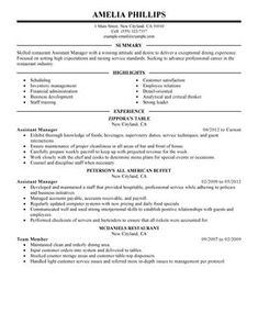 124 best restaurant resume images in 2019 resume templates cv restaurants resume examples