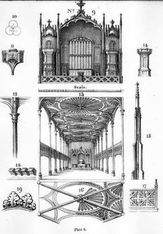 004 Dibujo de la fachada y planta de La catedral de Chartres 004 Dibujo de la fachada y planta de La catedral de Chartres