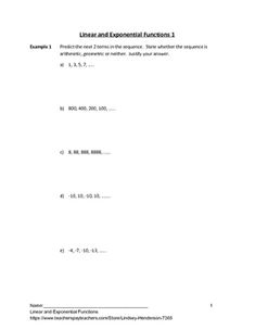 thislessoncoversidentifyingasequenceasarithmeticgeometric orneitherdiscreteandcontinuousrelationships - Geometric Sequences Worksheet thislessoncoversidentifyingasequenceasarithmeticgeometric orneitherdiscreteandcontinuousrelationships - Geometric Sequences Worksheet