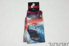K.Bell Sharknado 3 Grey Black Red Sharks 4-pair womans no show Socks New