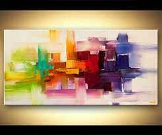 Modern colorful Abstract Giclee PRINT on canvas, Embellished and ... Modern colorful Abstract Giclee PRINT on canvas, Embellished and ...