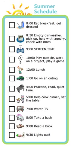 daily schedule maker for kids