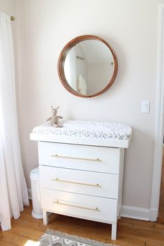 modern colorful baby girl nursery diy ikea tarva hack little