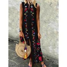 Damen Kleid Kleid Sommer Übergröße Blumig Stilvoll Unregelmäßig Eine Linie