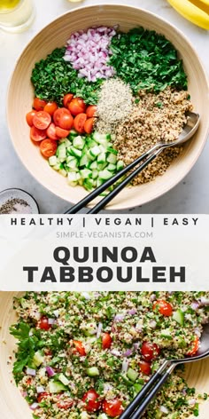 Raw Vegan Recipes, Healthy Vegan, Veggie Recipes, Whole Food Recipes, Vegetarian Recipes, Healthy Eating, Cooking Recipes, Healthy Recipes, Vegan Quinoa Salad Recipes