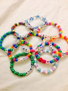 Custom Letter Bead Bracelets Must Be Under 15 Letters Kandi Simple Kandi Ideas Rave Bracelets Summer Beaded Outfits