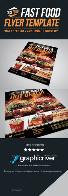 Food Flyer Template Vol 7 Flyer template, Template and Fonts - food flyer template Food Flyer Template Vol 7 Flyer template, Template and Fonts - food flyer template