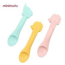 Kids Learning Tableware Baby Feeding Spoon Soft Food Grade Silicone Spoon Cute