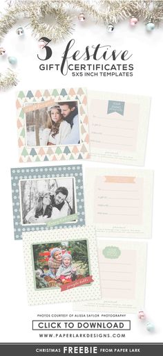 FREE Gift Certificate Template for Photographers! Logo Package