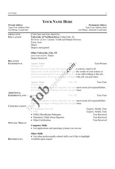 job resume format sample