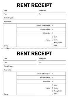 rent receipts for tax purposes
