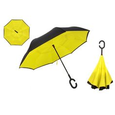Double Layer Inverted Inverted Umbrella Is Light And Sturdy Rainbow Stripes Flying Colorful Dots On Reverse Umbrella And Windproof Umbrella Edge Nigh