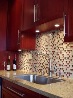 red kitchen backsplash | red tile backsplash adds zing to this red kitchen backsplash | red tile backsplash adds zing to this