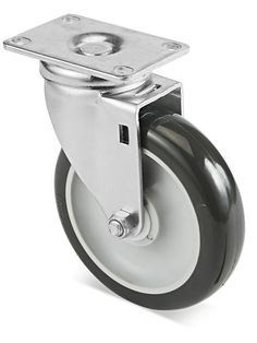 2 Pack 6 Swivel Caster wheels Dust Cover Flat Free Rubber Tire Heavy Duty Castors with 360 Degree Top Bolt Plate Caster CHINA.