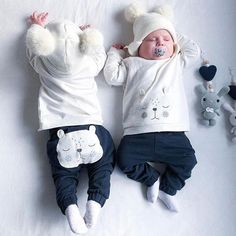 Baby Boys Winter Warm Outfit 3 Pcs Set Padded Jacket Jumper Trouser 6-24 Months