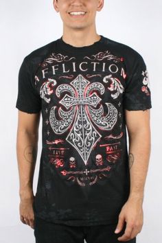 Affliction Mens Hex T-Shirt Black Medium