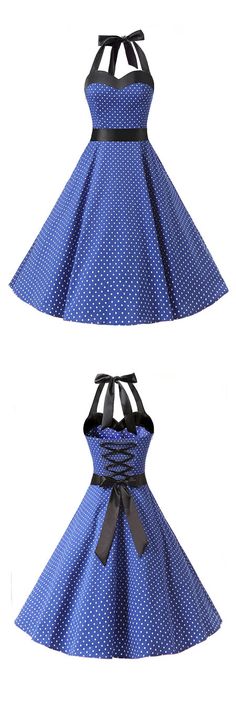 Oliceydress Womens Midi Halter Rockabilly Vintage-styled Dress