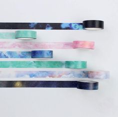 Water Colour Washi Tape Painted Rainbow Wave Multi-Coloured 15mm x 10m