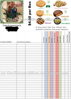 girl scout cookie sheet printable cookie order form recipe girl girl scout cookie order form 2017 printable