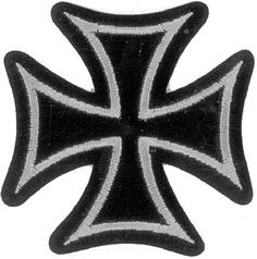 Black white silver Maltese cross Choppers forever design iron on patch Bikers