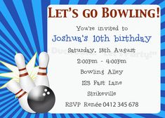 52 best bowling party invitations images on pinterest invitations