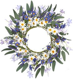 Kurala 20 Inches Artificial Flower Wreath with 20 Led Lights and Timer Battery Operated Front Door Wall Window Party Decoration
