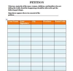 petition form