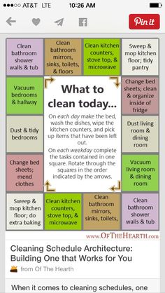 monthly cleaning schedule
