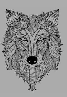 Click The Wolf Zentangle Coloring Pages To View Printable Version Or Color It Online Compatible With IPad And Android Tablets