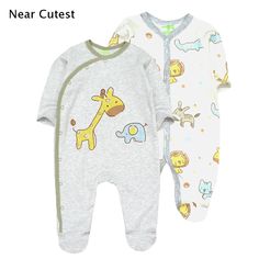 Chinatera Baby Rompers Pajamas Infants Cartoon Bunny Sleepsuit Jumpsuits Cotton