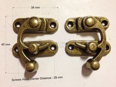 Small catch hasp latch vintage style house BOX antiques heavy 3/" solid brass