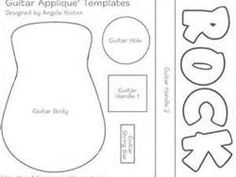 guitar applique pattern music applique template music quilt acoustic guitar cake template