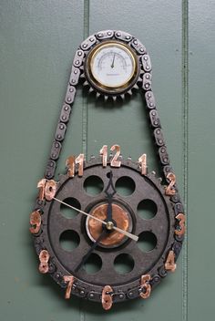 00237 Wood Gear Wall Clock BROWN FREE SHIPPING Home Furniture /& Decor