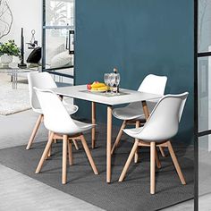 UK /& Ireland Solid Rubberwood. Natural Lacquer Butterfly Dining Set with 4 Chairs Home Greenheart Furniture