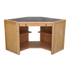 oak home office study computer desk with sliding keyboard tray