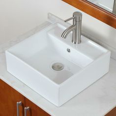 18 Best Square Vessel Sinks Images Master Bathroom Ideas 48 Square Vessel Sinks Bathroom Whtie Ceramic Sink Short Nickel