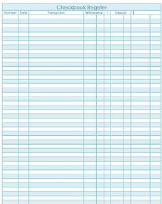 organizing a planner wallet check register template for a compact