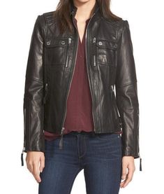 Dizller Steampunk Mens Maroon /& Black Sheep Leather Coat Style Jacket