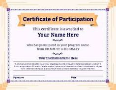 22 best certificate of participation template images certificate free printable certificates of participation