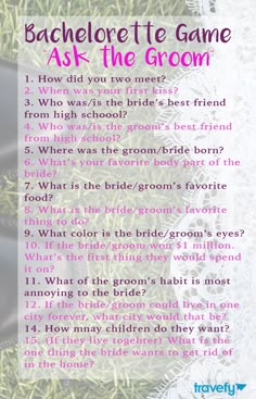 20 Questions For A Bachelorette Party So Fun Via Meals Moves Bachelorette Ask The Groom