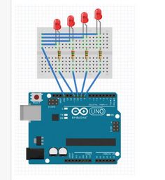 Piscando LEDs com Arduino sequencialmente #arduino #LED #eletronica