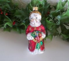 Candy for All Rosy Red 5 x 4 Blown Glass Christmas Hanging Figurine Ornament