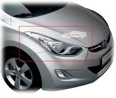 Fog Lamp Garnish Molding Trim Black Matte for 11-13 Hyundai Elantra w//Tracking